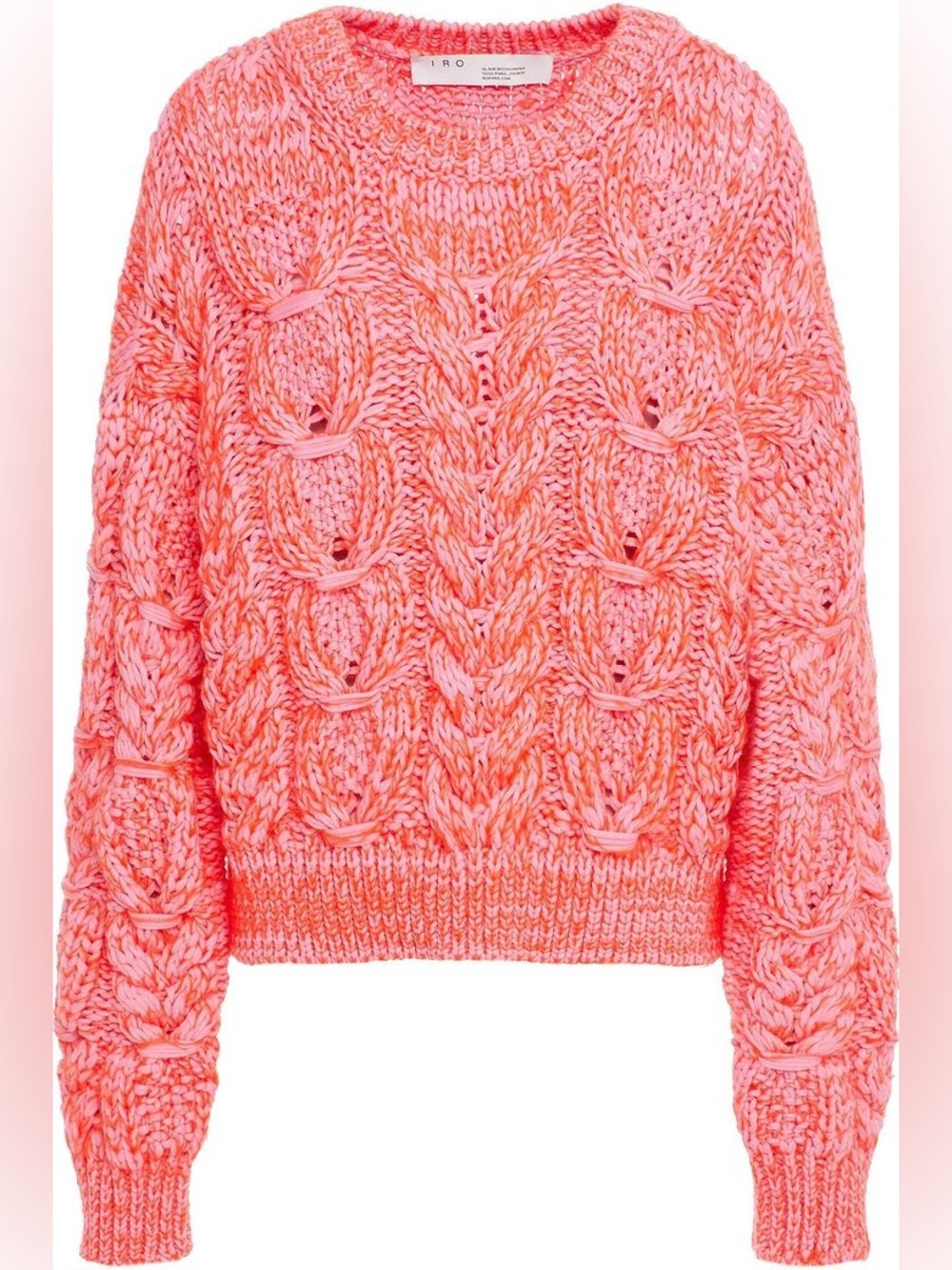Iro Paris Sidra Cable Knit Sweater in Pink Fushia